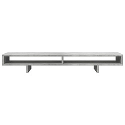 Avis vidaXL Support de moniteur gris béton 100x27x15 cm bois d'ingénierie