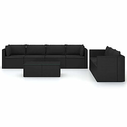 Avis Maison Chic Salon de jardin 8 pcs + coussins - Mobilier/Meubles de jardin - Table et chaises d'extérieur Résine tressée Noir -MN67063