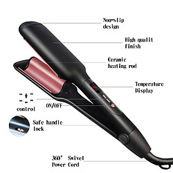 Avis Universal Portable nouveau type de coiffure polyvalente curl fer pince clip outil de soins capillaires professionnels bâton céramique baril à trois couches curl fer | curl fer (noir)