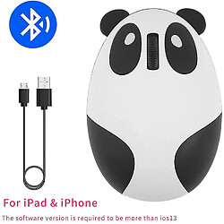 Universal Mignonnette de panda Bluetooth sans fil, mini souris d'ordinateur de dessin animé cadeau rechargeable pour les enfants, Click-blanc silencieux