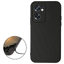 Coque en TPU + PU anti-scratch, texture en fibre de carbone, noir pour votre Oppo Reno7 SE 5G