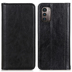 Etui en PU texture litchi, fermeture magnétique avec support, noir pour votre Nokia G11/G21