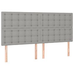 Maison Chic Lit Adulte - Lit simple Lit à sommier tapissier avec matelas moelleux - Meuble de Chambre - Gris clair 160x200cm Tissu -MN92049 pas cher