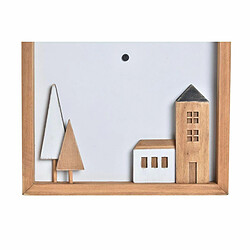 Avis Horloge Murale DKD Home Decor Blanc Marron Bois Maisons Urbaine 20 x 4 x 30 cm