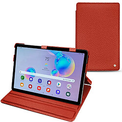 Housse cuir Samsung Galaxy Tab S6 Lite - Rabat horizontal - Papaye ( Pantone #b54317 ) - NOREVE