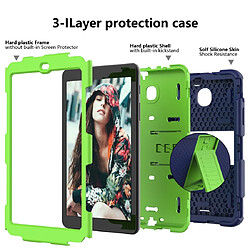 Acheter Wewoo Housse Coque de protection antichoc en silicone bicolore pour Galaxy Tab A 8.0 2018 T387avec support bleu marine + jaune-vert