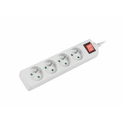 Lanberg Power strip 1.5m, white, 4 sockets, with switch, cle made of solid copper