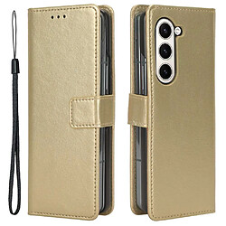 Htdmobiles Housse pour Samsung Galaxy Z Fold 5 5G - etui coque pochette portefeuille - OR