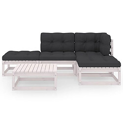 Avis Maison Chic Salon de jardin 5 pcs + coussins - Mobilier/Meubles de jardin - Table et chaises d'extérieur Bois de pin massif -MN98704