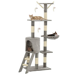 Arbre à chat avec griffoirs,niche pour chat en sisal 138 cm Gris -MN10817