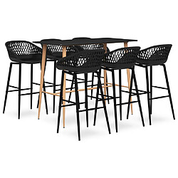 vidaXL Ensemble de bar 7 pcs Noir