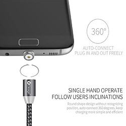 Avis Argent 2M 360 ° rond Magnétique Adaptateur USB Type-C / IOS / Câble chargeur rapide pour tous les Smartphone