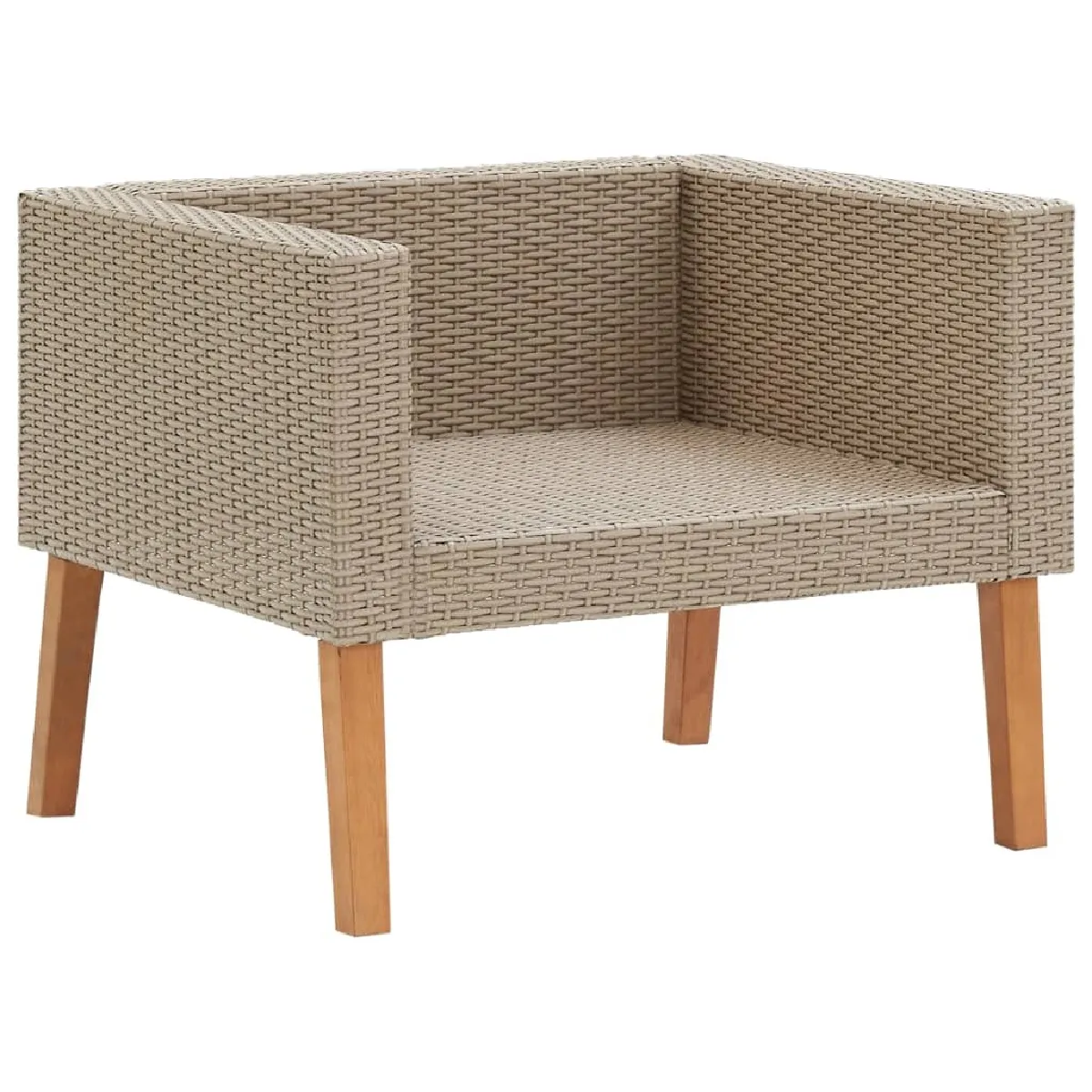 Maison Chic Salon de jardin 4 pcs + coussins - Mobilier/Meubles de jardin - Table et chaises d'extérieur Résine tressée Beige -MN73688 pas cher