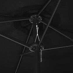 Acheter vidaXL Parasol d'extérieur et poteau en aluminium 460x270 cm Noir