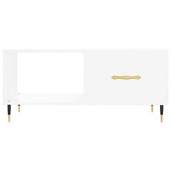 Maison Chic Table basse,Table Console Table d'appoint, Table pour salon blanc 90x50x40 cm bois d'ingénierie -MN37290 pas cher