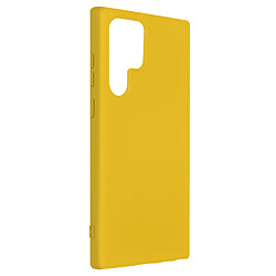 Avizar Coque Samsung Galaxy S22 Ultra Silicone Semi-rigide Finition Soft-touch Jaune