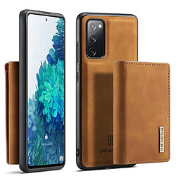 Dg.Ming Coque en TPU + PU magnétique avec béquille à trois volets marron pour votre Samsung Galaxy S20 FE/S20 Fan Edition/S20 FE 5G/S20 Fan Edition 5G