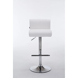 Decoshop26 Tabouret de bar x1 chaises haute généreusement rembourrés en métal chromé et PVC blanc 10_0004574