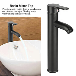 ComfortXL Robinet de lavabo en acier inoxydable noir, mitigeur d'eau chaude et froide