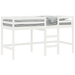 Vidaxl Lit mezzanine enfants échelle blanc 80x200 cm bois pin massif