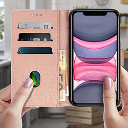 Avis Avizar Étui iPhone 11 Housse Intégrale Porte-cartes Fonction Support rose champagne