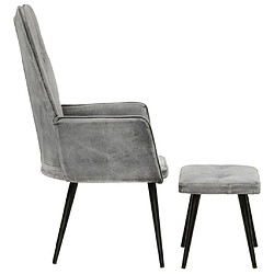 Avis Maison Chic Fauteuil de Chambre à Coucher Salon,Chaises de Salle à Manger,Chaise à oreilles avec repose-pied Gris vintage Toile -GKD49453