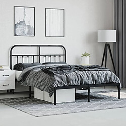 Acheter Maison Chic Lit adulte - Cadre de lit métal avec tête de lit,Structure du lit Contemporain pour chambre noir 135x190 cm -MN97553