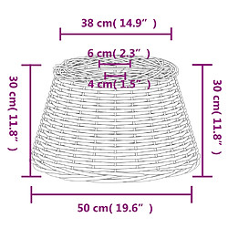 vidaXL Abat-jour de plafonnier marron Ø50x30 cm osier pas cher