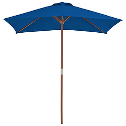 Avis vidaXL Parasol de jardin avec mât en bois bleu 150x200 cm