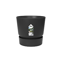 ELHO Pot de fleurs rond Greenville 25 - Extérieur - Ø 24,48 x H 23,31 cm - Vivre noir