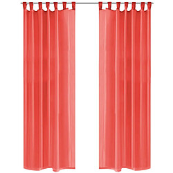 vidaXL Rideau occultant 2 pcs Voile 140 x 225 cm Rouge