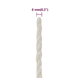 vidaXL Corde de travail Blanc 6 mm 25 m polypropylène pas cher