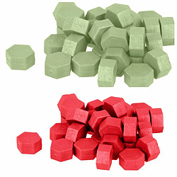 Artemio Perles de cire hexagonales - Vert clair + Rouge