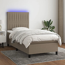 Sommier à lattes,Cadre à lattes de lit et matelas et LED pour Adulte Taupe 80x200cm Tissu -MN32447