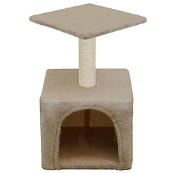 Helloshop26 Arbre à chat griffoir grattoir niche jouet animaux peluché en sisal 55 cm beige 3702066