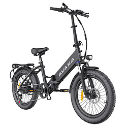 Vélo électrique pliable AVAKA K300, pneus 20 x 3,0 pouces,350W,36V 16 Ah,31 km/h, 100 km- Noir