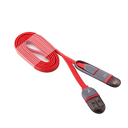 Avis Wewoo Câble 1m 2 en 1 Lightning 8 broches & micro USB vers de données / chargeur USB, pour iPhone, iPad, Samsung, HTC, LG, Sony, Huawei, Lenovo, Xiaomi & autres smartphones rouge