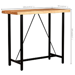 vidaXL Ensemble de bar 5 pcs Bois solide et cuir véritable pas cher