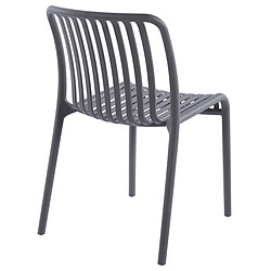 Pegane Lot de 4 chaises en polypropylène coloris gris - Longueur 46 x profondeur 58 x hauteur 80 cm