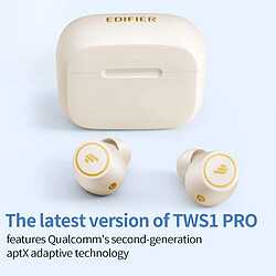 Écouteurs Edifier TWS1 PRO True Wireless - Bluetooth V5.2 - AptX-Adaptive - Double micro intégré - Blanc ivoire