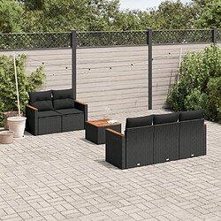 Maison Chic Salon de jardin 6 pcs avec coussins | Ensemble de Table et chaises | Mobilier d'Extérieur noir résine tressée -GKD80321