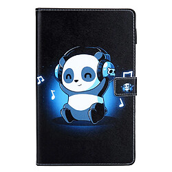 Etui en PU texture croisée avec support et porte-carte Panda pour votre Samsung Galaxy Tab A8 10.5 2021 SM-X200/X205