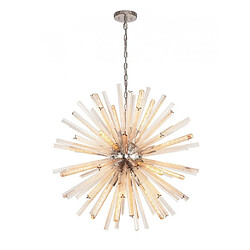 Luminaire Center Suspension 16 ampoules Nickel poli,or champagne