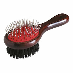 Paris Prix Brosse de Toilettage en Bois Double Face 22cm Marron