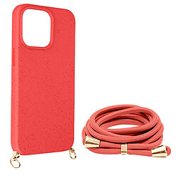 Avizar Coque cordon pour iPhone 15 Pro Max Silicone Recyclable Classic Case Bio Rouge