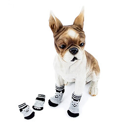 pack 4 chaussettes chien chiot anti-dérapant bottes protection de la patte l