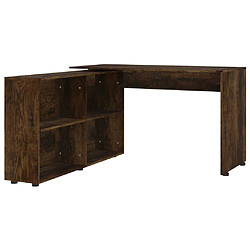 Maison Chic Bureau solide,Table de travail,Bureau d'ordinateur d'angle Chêne fumé Bois d'ingénierie -GKD42953