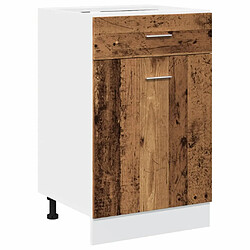 vidaXL Armoire de plancher à tiroir vieux bois 50x46x81,5 cm