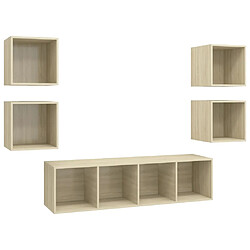 vidaXL Ensemble de meubles TV 5 pcs Chêne sonoma Bois d'ingénierie