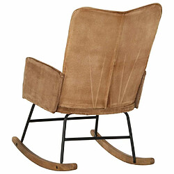 Acheter Maison Chic Chaise à bascule | Fauteuil Relax, design moderne marron vintage toile -GKD24677